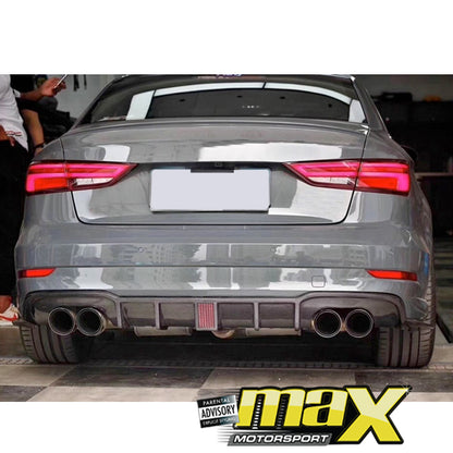 Audi RS3 (13-18) F1 Style LED Carbon Fibre Diffuser