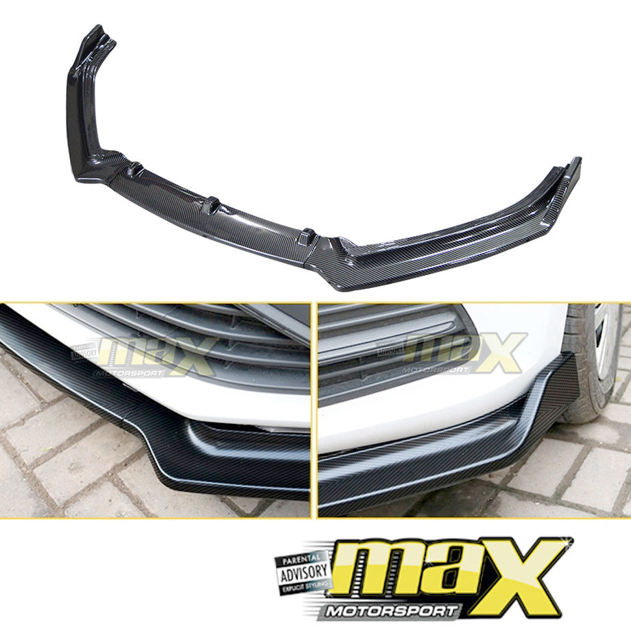 VW Polo 6 / Polo 7 Carbon Look 3-Piece Front Lip Spoiler