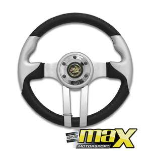 F1 Sports Steering Wheel (Silver & Black)