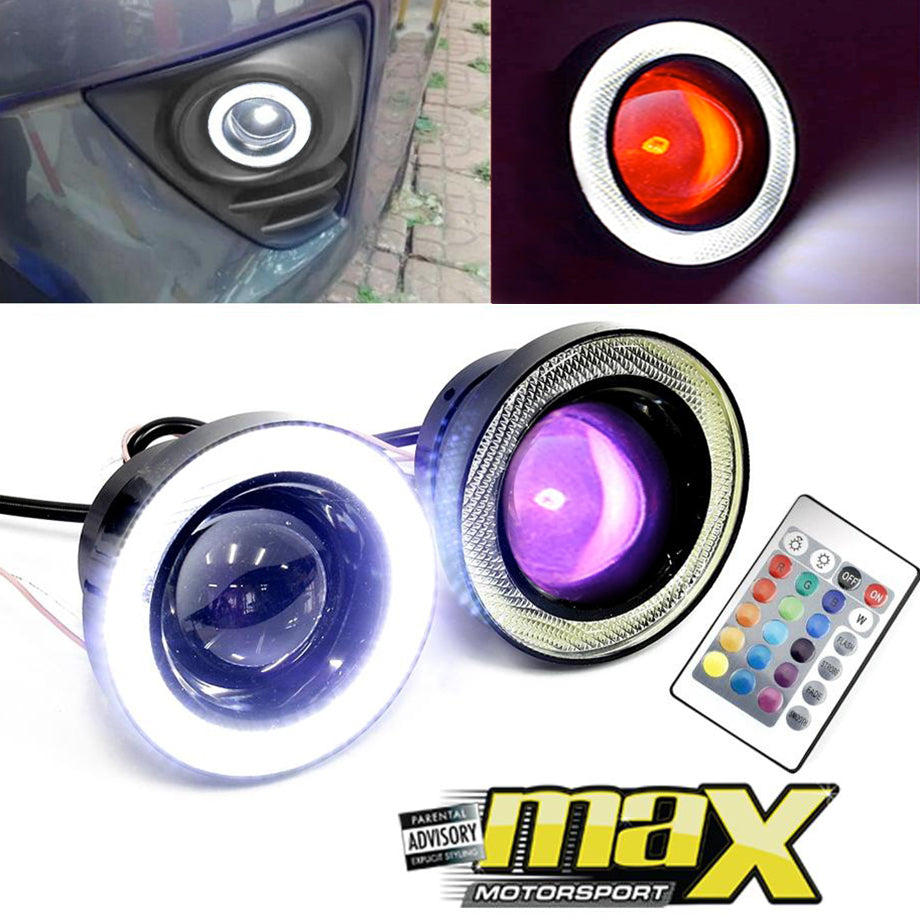 Universal Projector LED Angel Eye 7 Colour Fog Light