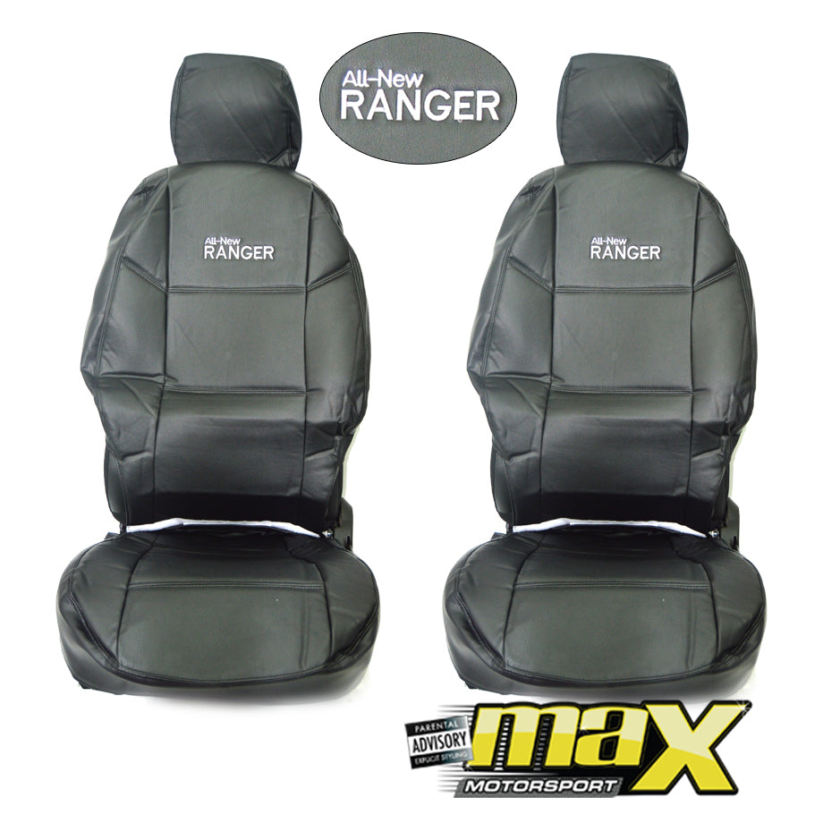 Ranger Single Cab (12-ON) Custom Logo Seat Covers PVC Leather Look