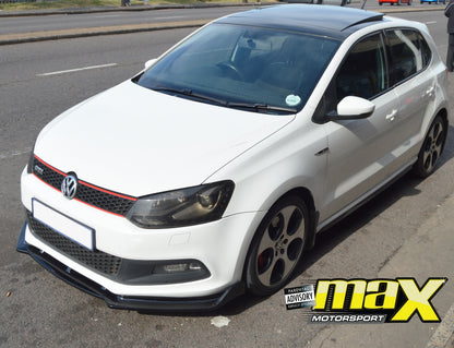 VW Polo 6 / Polo 7 GTI Gloss Black 3-Piece Front Lip Spoiler