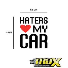 Load image into Gallery viewer, Universal Haters Love My Car Sticker
