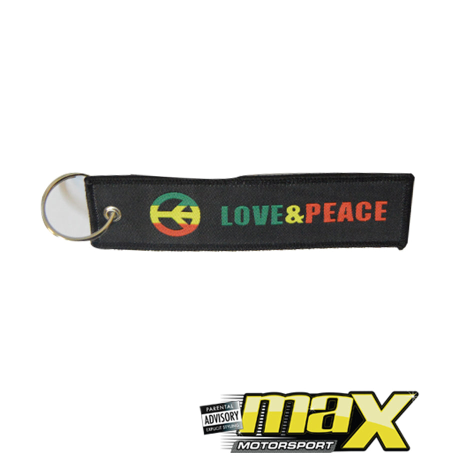 Love & Peace Embroidered Key Ring