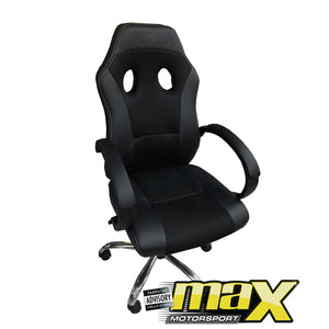 Racing Seat Office Chair - Black & Grey (PVC & Cloth)
