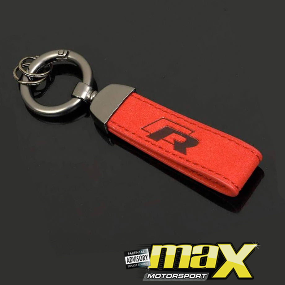 R-Logo Suede Key Ring – Max Motorsport