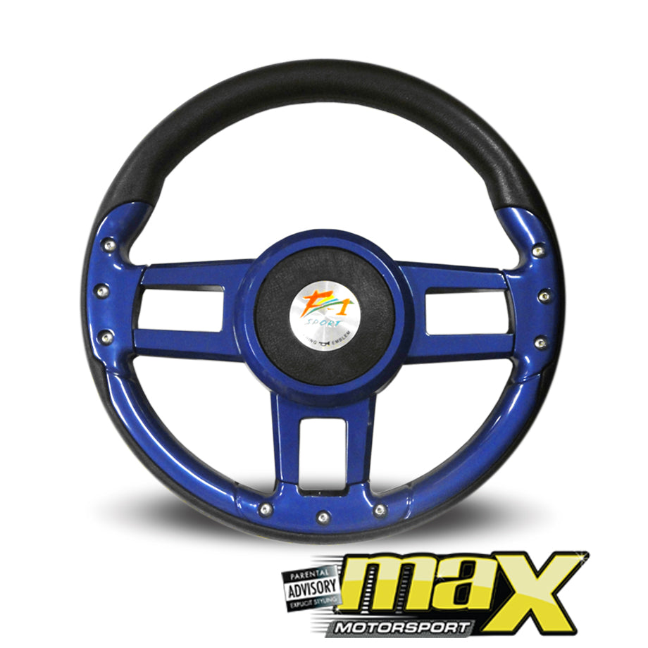 F1 Sports Steering Wheel - VeloCiti Style (Blue)