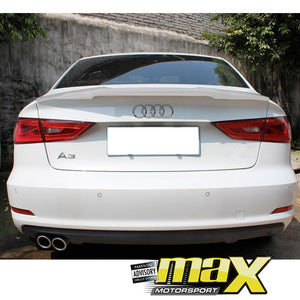 Audi A3 (14-On) M4 Style Gloss White Plastic Boot Spoiler